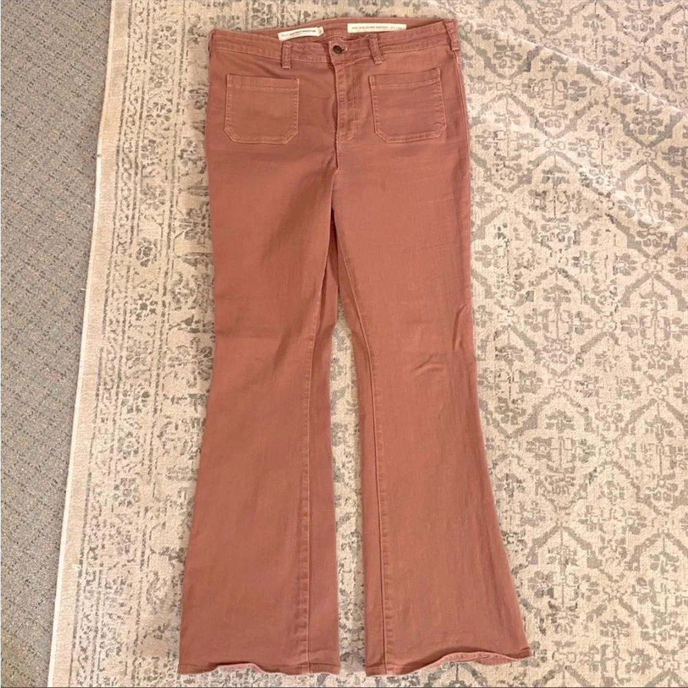 Pilcro Letterpress flared dusty rust retro vibe flared jeans from Anthropology - Picture 2 of 7